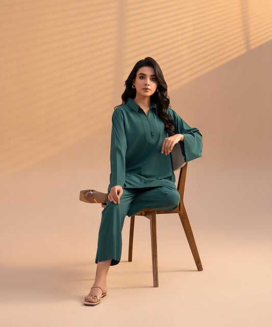 Women Solid 2 Piece Suit - LDS1341