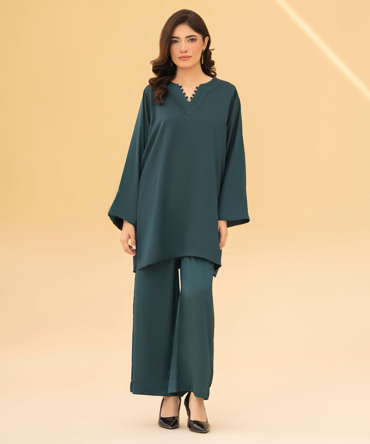 Women Solid 2 Piece Suit - LDS1343