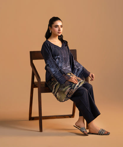 Women Printed Embroidered 2 Piece Suit - LDS1346