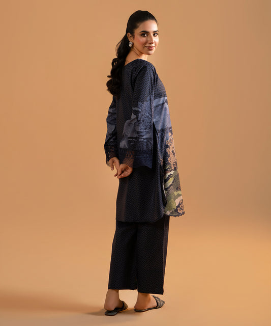 Women Printed Embroidered 2 Piece Suit - LDS1346