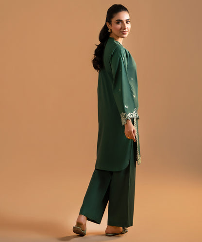 Women Solid Embroidered 2 Piece Suit - LDS1349