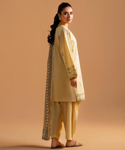 3PC Solid Embroidered Suit - LDS 1353