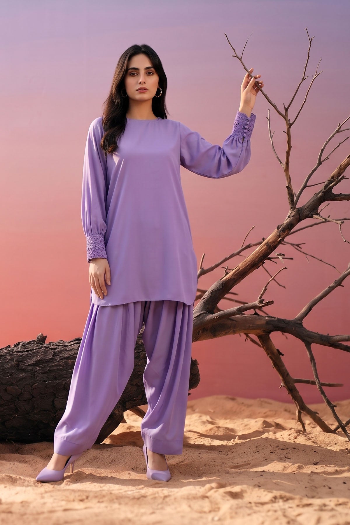 Women 2 Piece Solid Suit - LDS1582