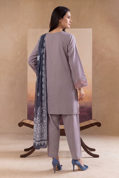 Women 3 Piece Solid Embroidered Suit - LDS1801