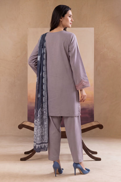 Women 3 Piece Solid Embroidered Suit - LDS1801