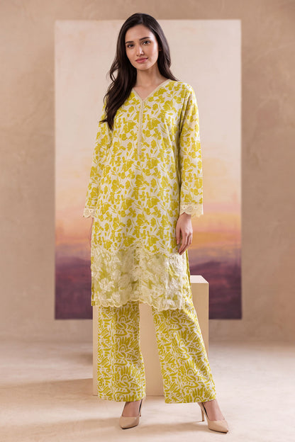 Women 2 Piece Solid Embroidered Suit - LDS1856