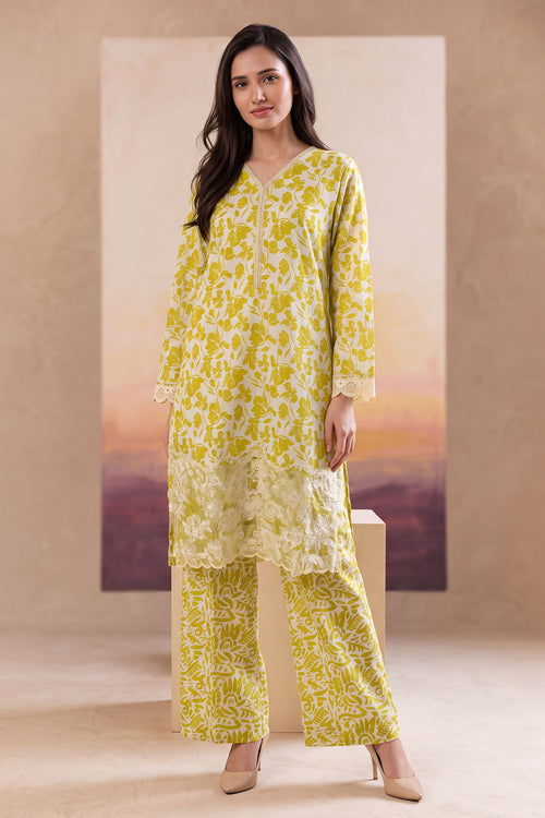 Women 2 Piece Solid Embroidered Suit - LDS1856