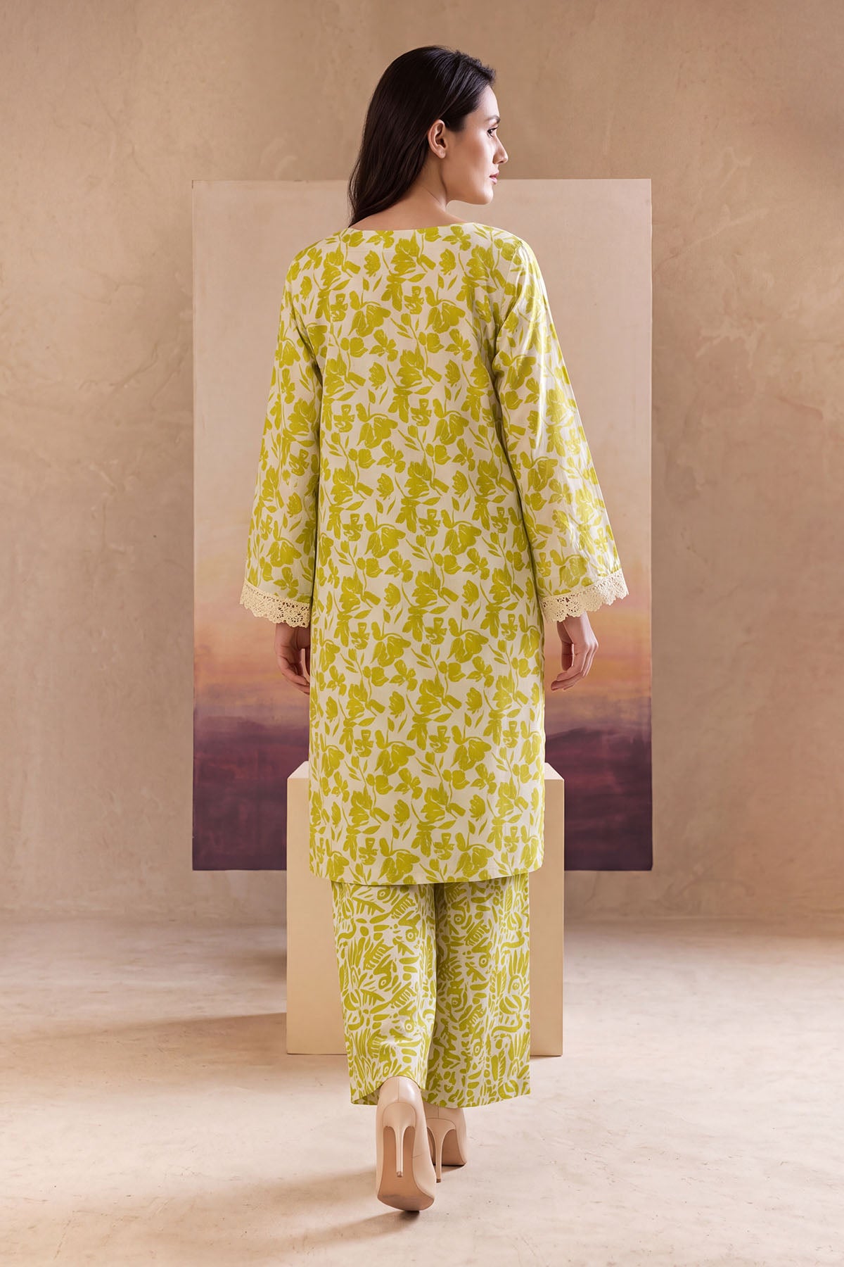 Women 2 Piece Solid Embroidered Suit - LDS1856