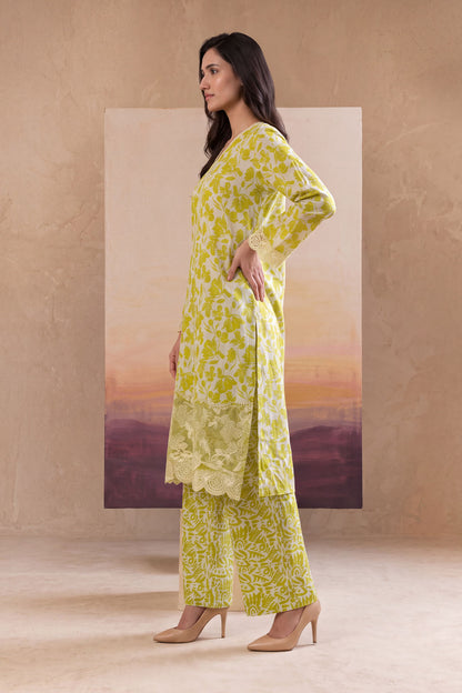 Women 2 Piece Solid Embroidered Suit - LDS1856