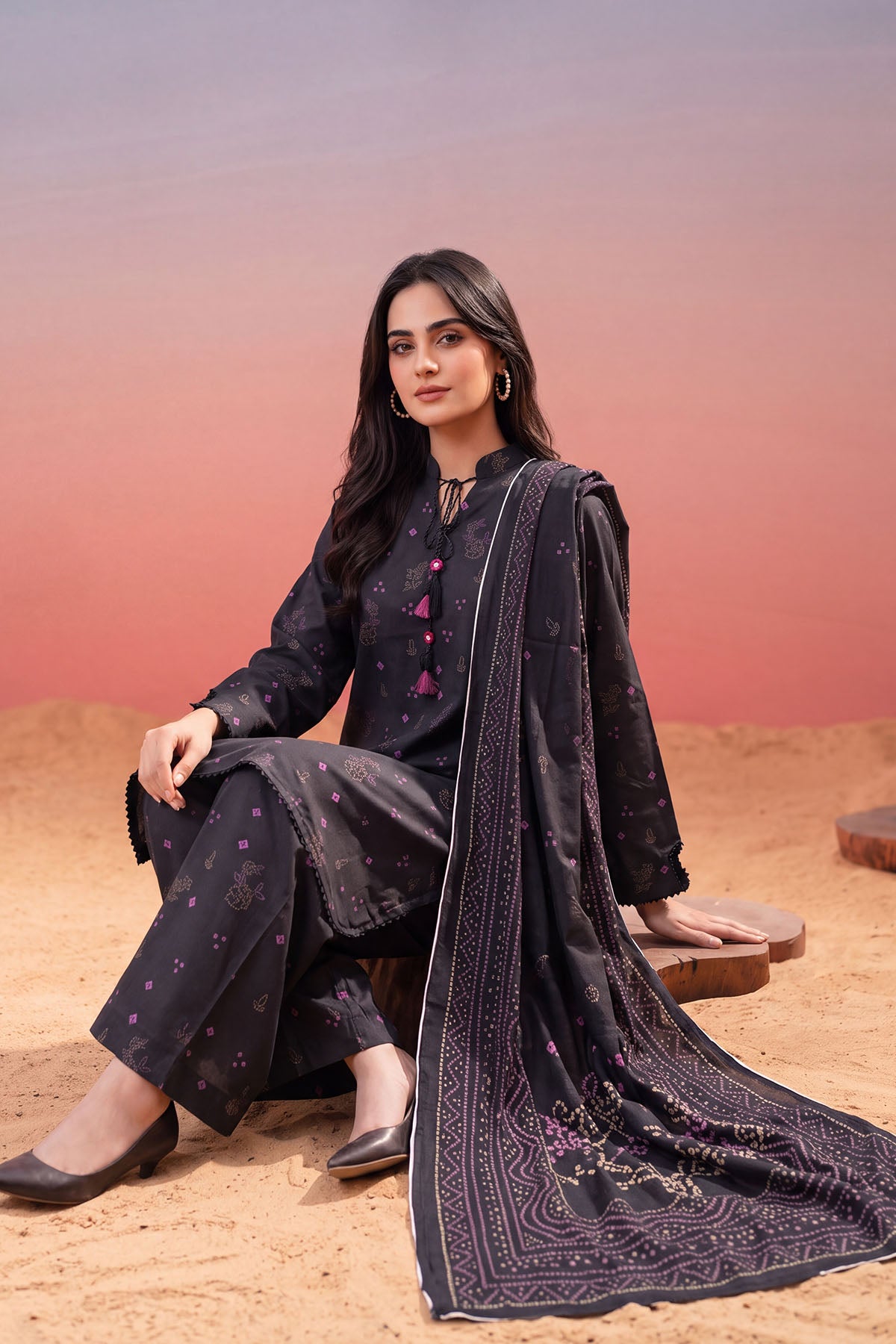 Women 3 Piece Printed Suit - LDS2035