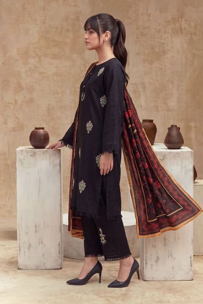 Women 3 Piece Solid Embroidered Suit - LDS2141