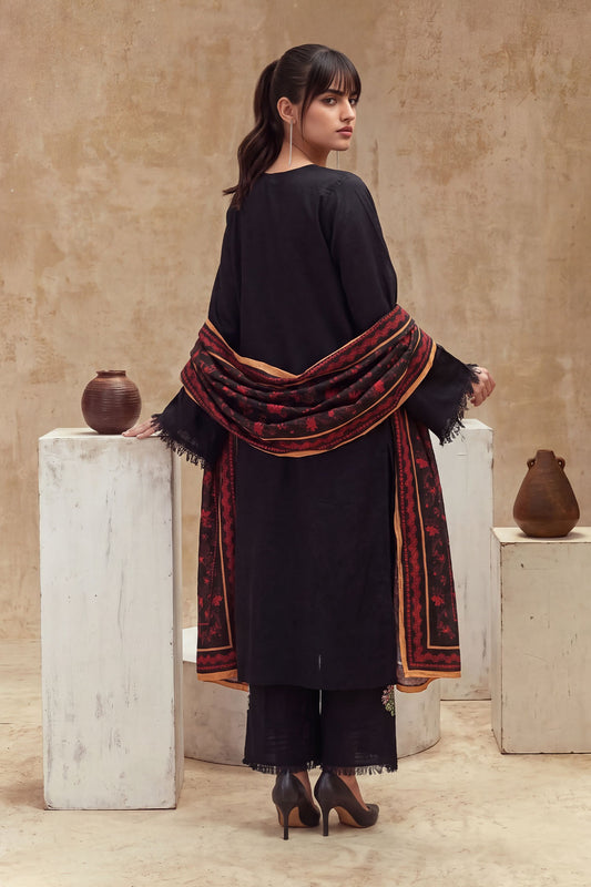 Women 3 Piece Solid Embroidered Suit - LDS2141