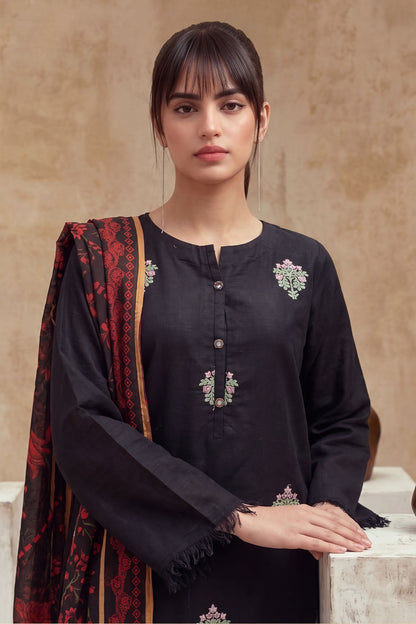 Women 3 Piece Solid Embroidered Suit - LDS2141
