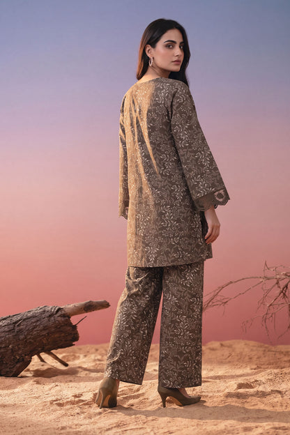Women 2 Piece Printed Embroidered Suit - LDS2147
