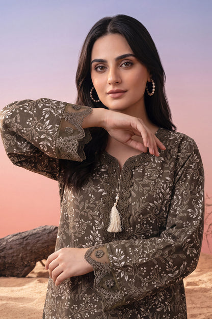 Women 2 Piece Printed Embroidered Suit - LDS2147
