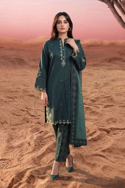 Women 3 Piece Printed Embroidered Suit - LDS2278