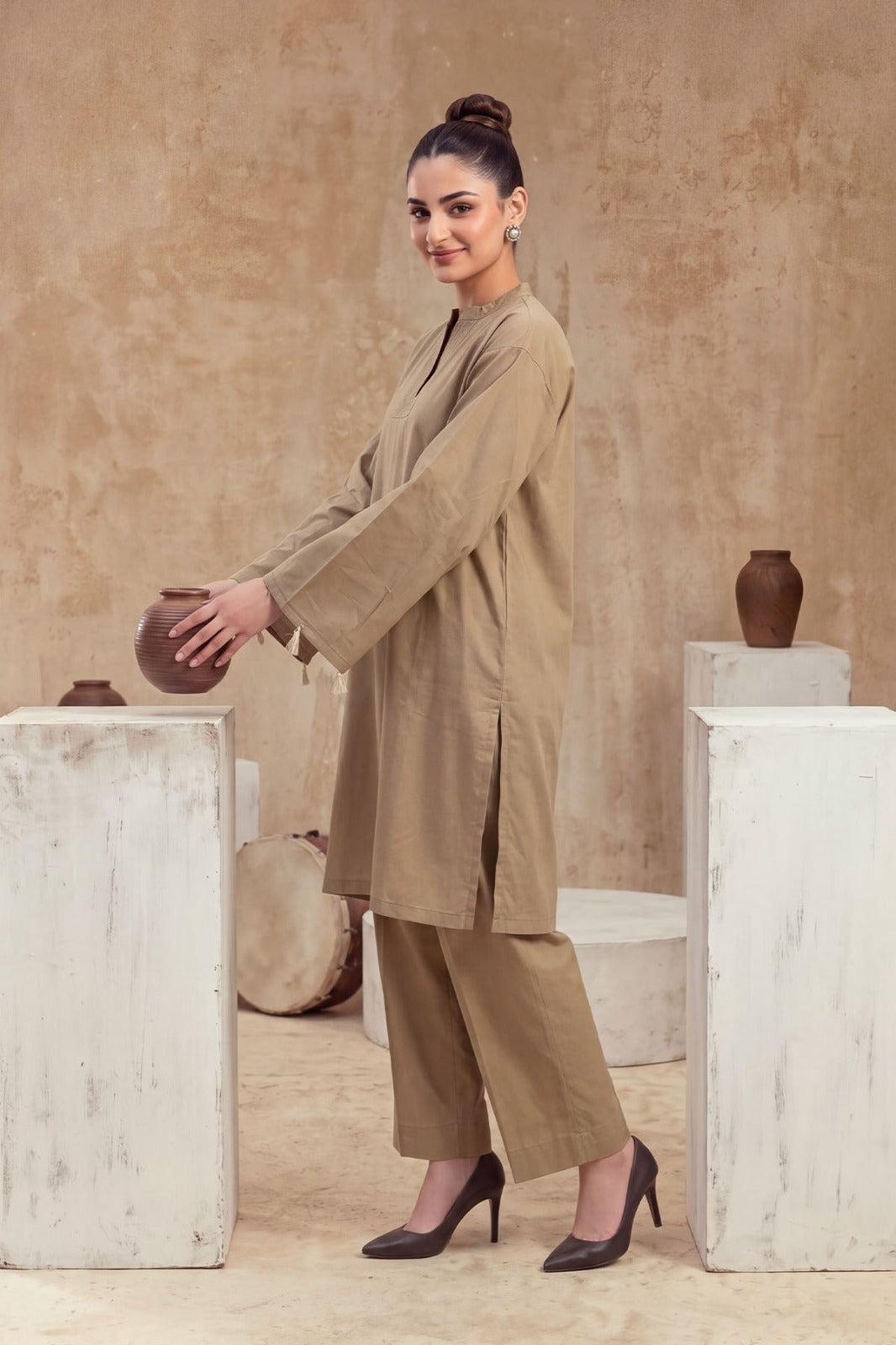 Women 2 Piece Solid Suit - LDS2316