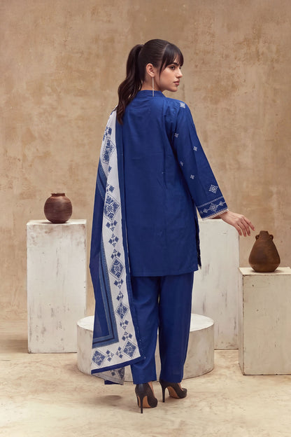 Women 3 Piece Solid Embroidered Suit - LDS2354