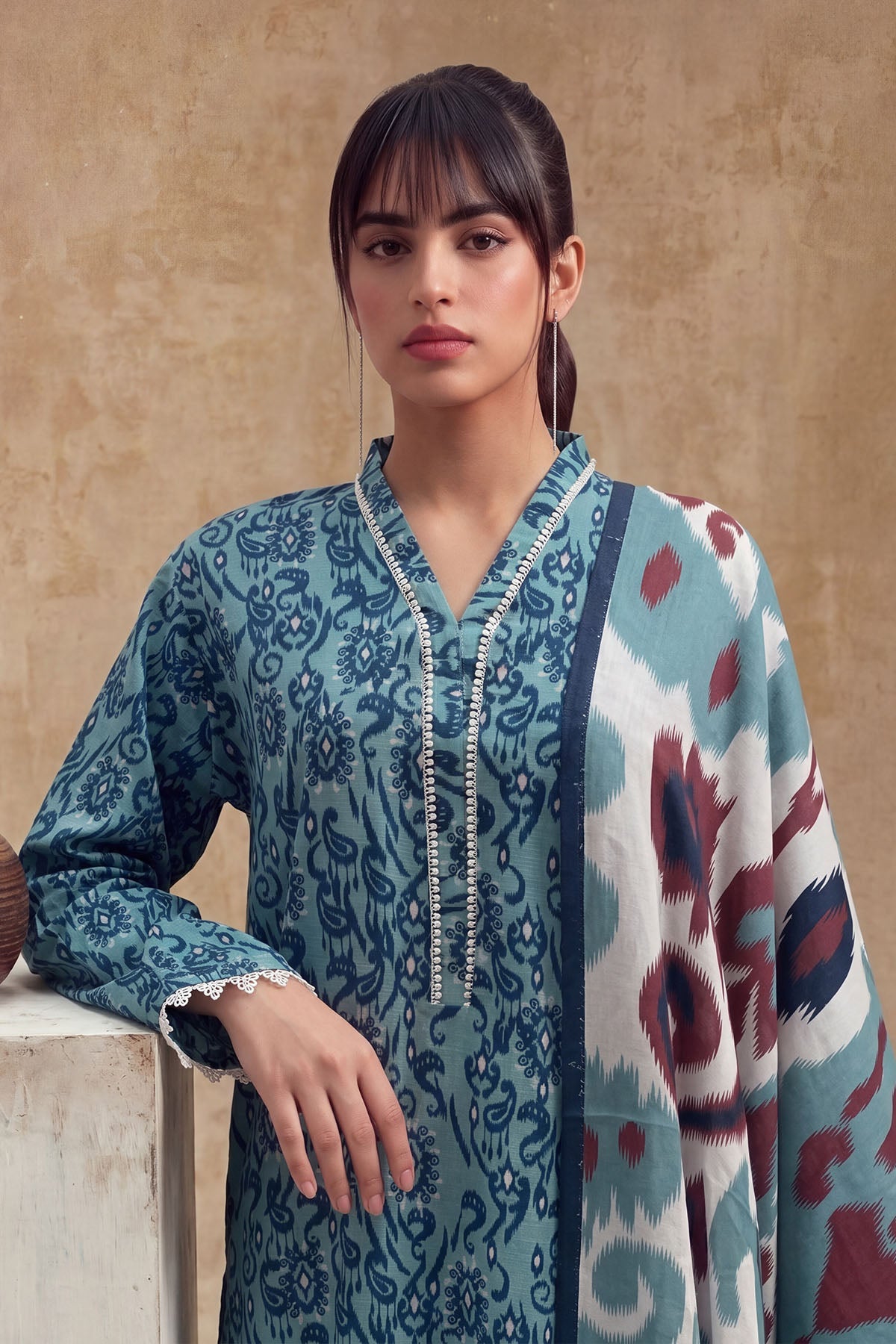Women 3 Piece Printed Suit - LDS2356