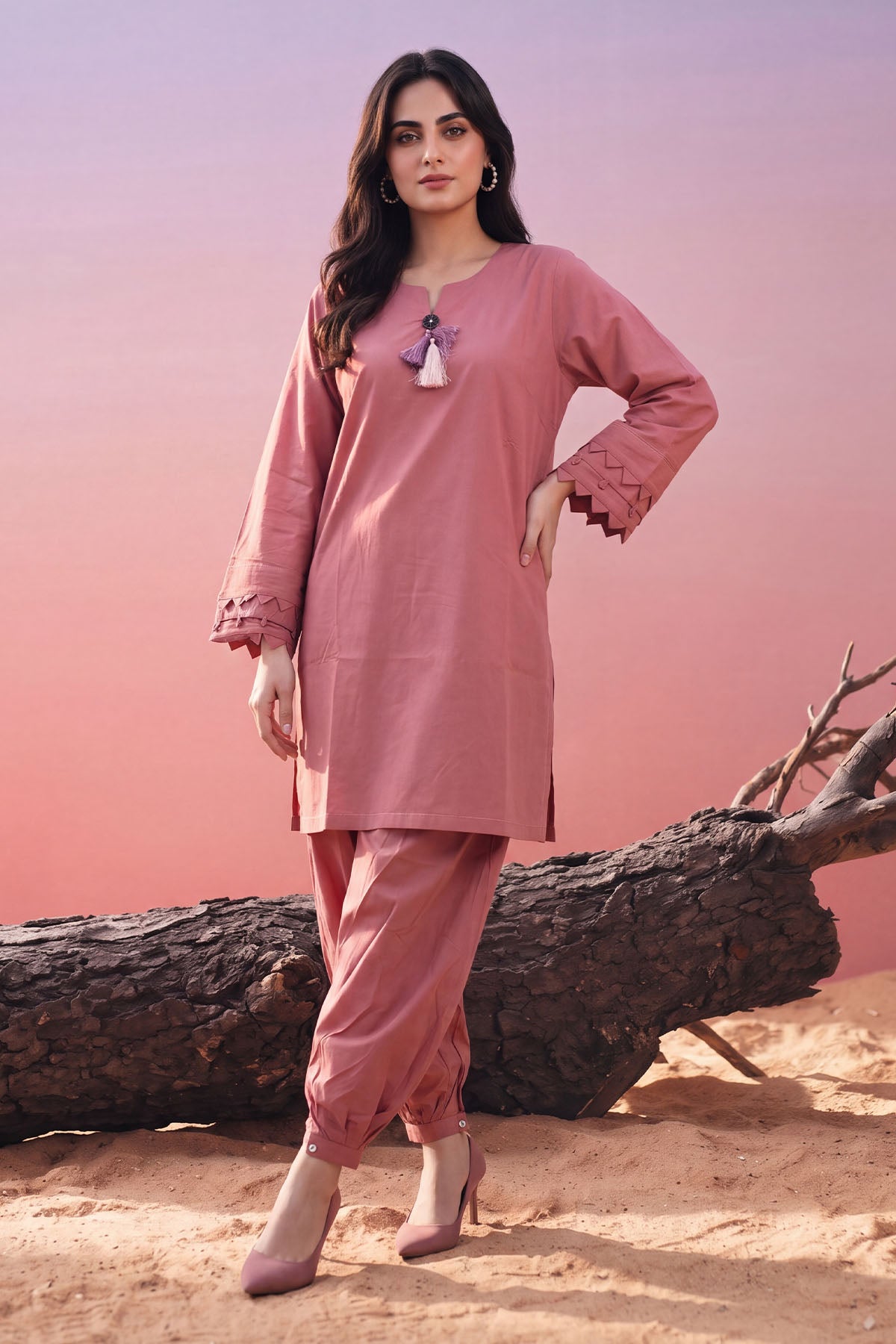 Women 2 Piece Solid Suit - LDS2383