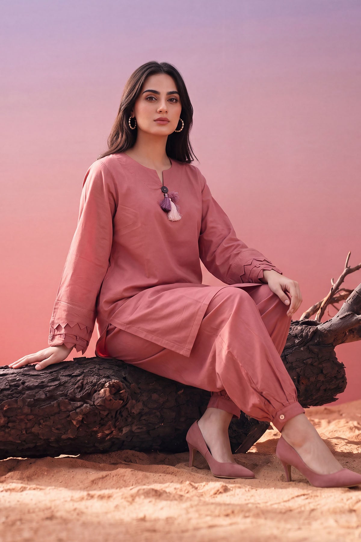 Women 2 Piece Solid Suit - LDS2383