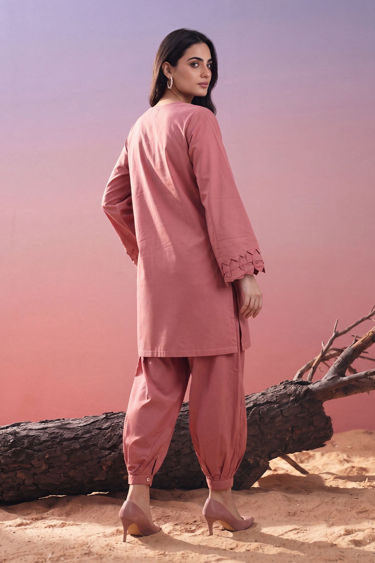 Women 2 Piece Solid Suit - LDS2383