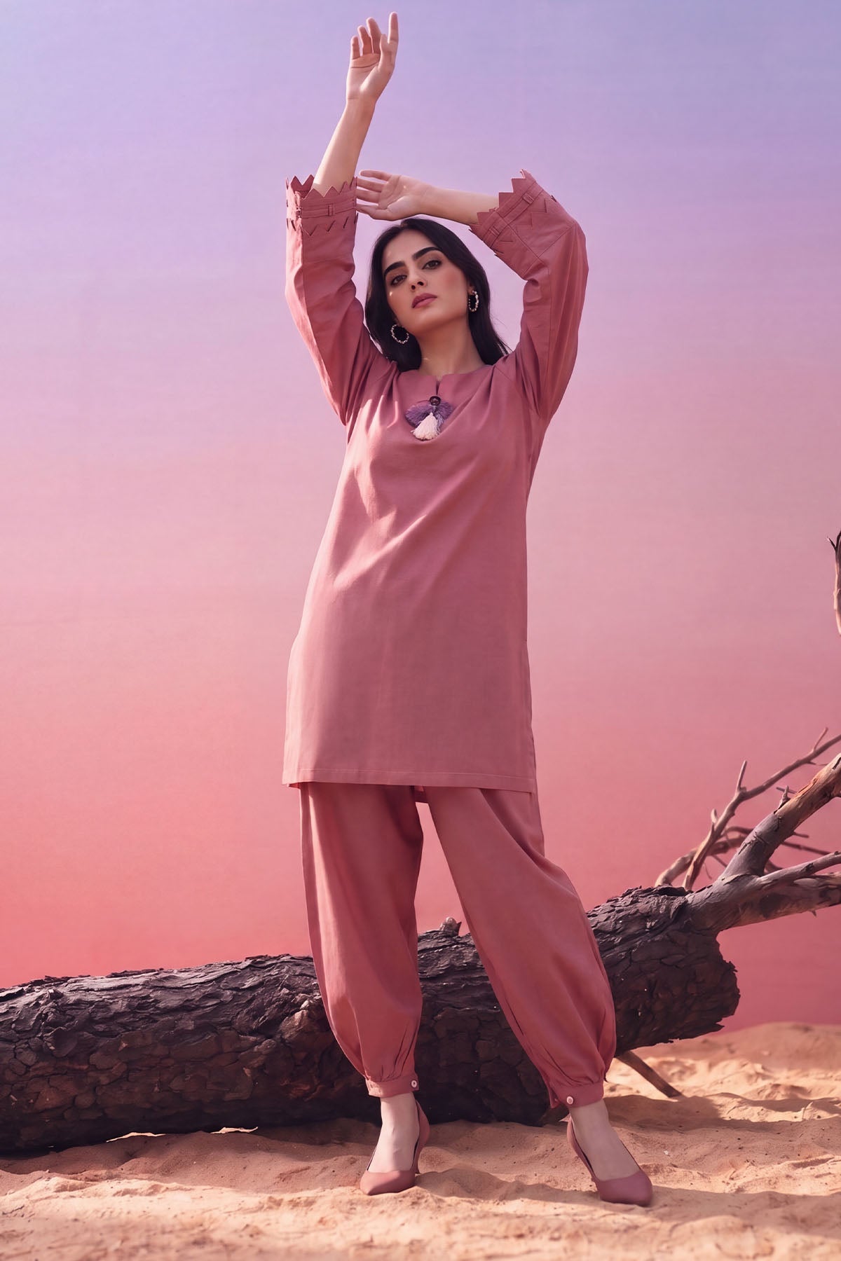 Women 2 Piece Solid Suit - LDS2383