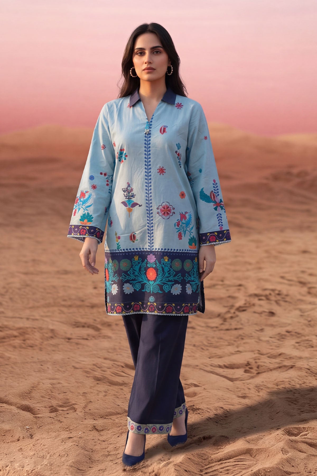 Women 2 Piece Printed Suit - LDS2402