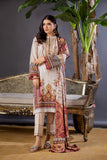 3PC Printed Embroidered Suit - LDS 744