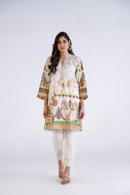 Women Printed Embroidered Shirt - LDS821