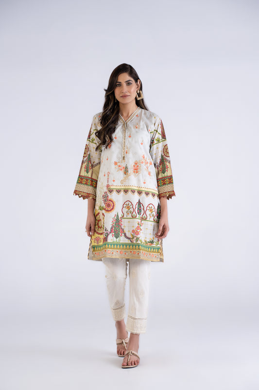 Women Printed Embroidered Shirt - LDS821
