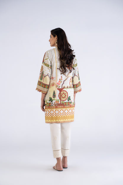 Women Printed Embroidered Shirt - LDS821