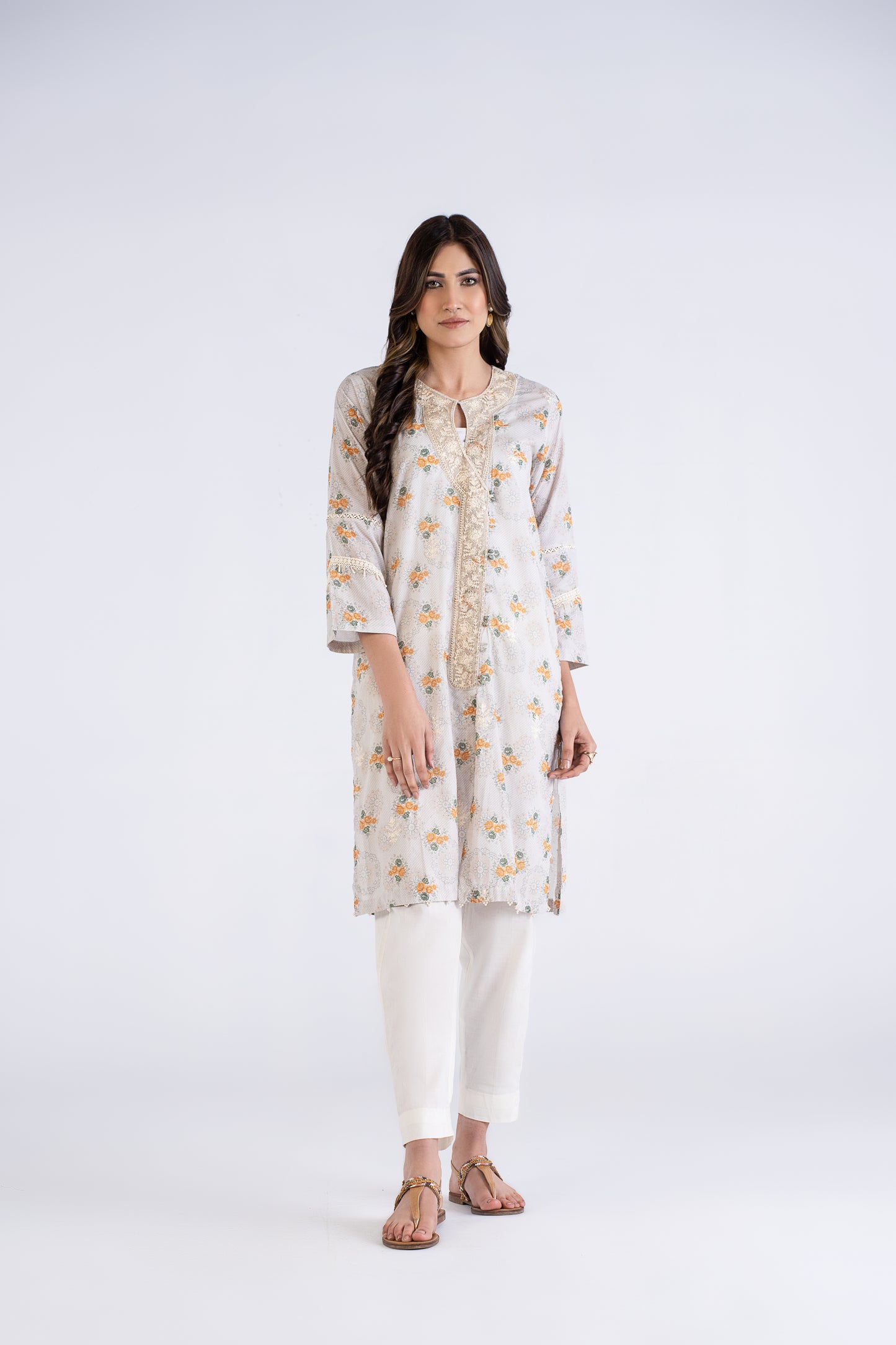 Women Printed Embroidered Shirt - LDS822