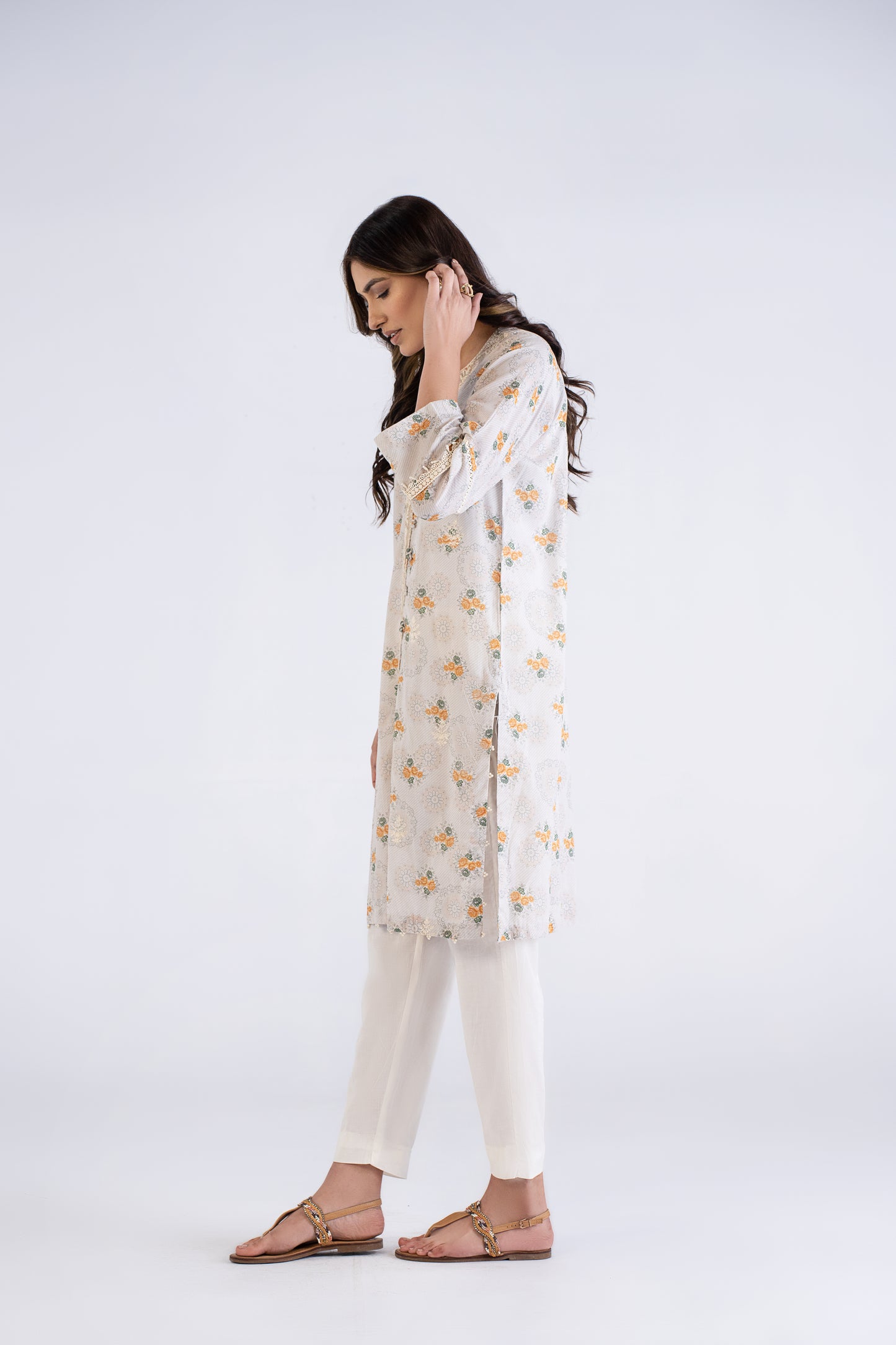 Women Printed Embroidered Shirt - LDS822