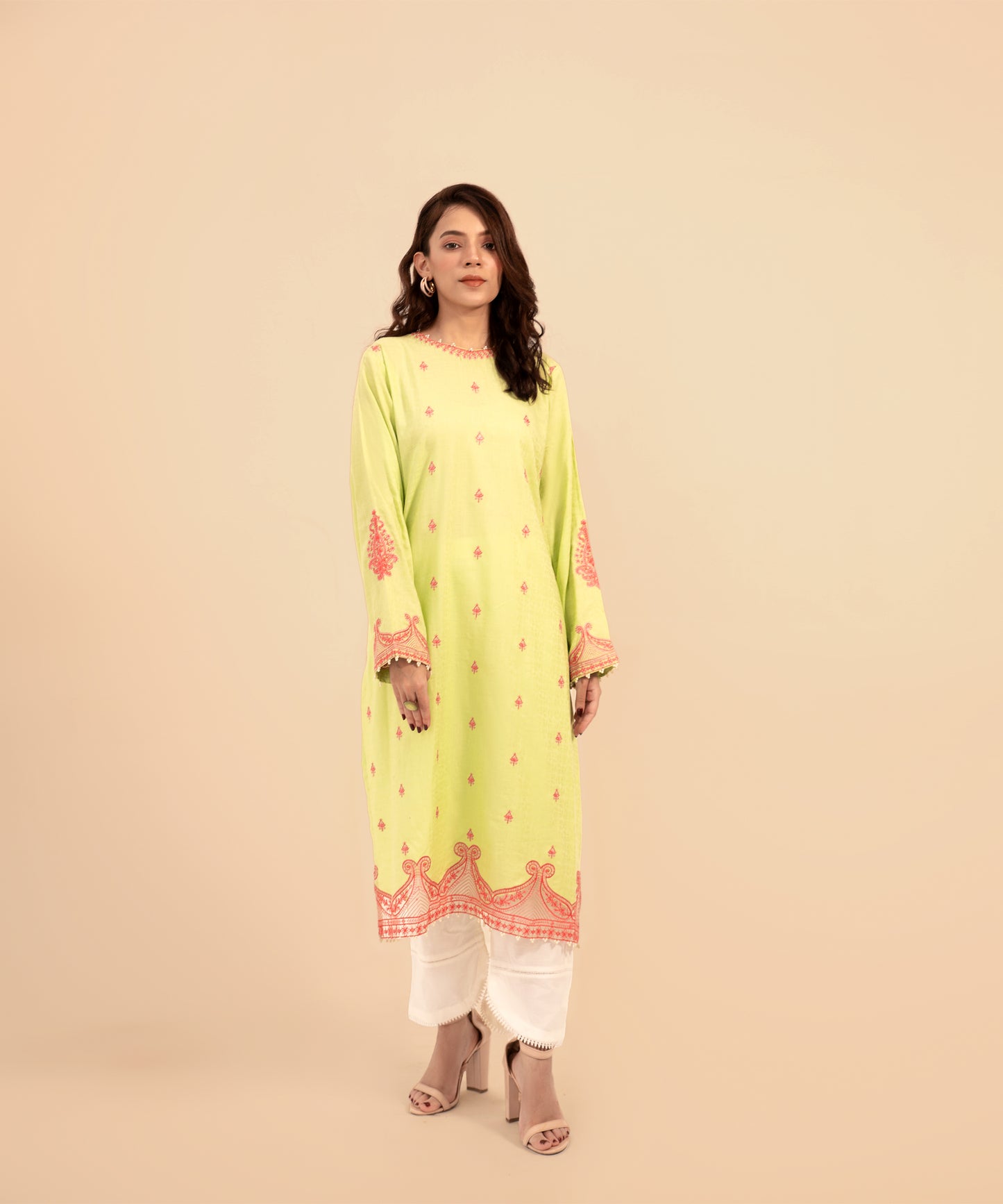 Women Solid Embroidered Shirt - LDS899