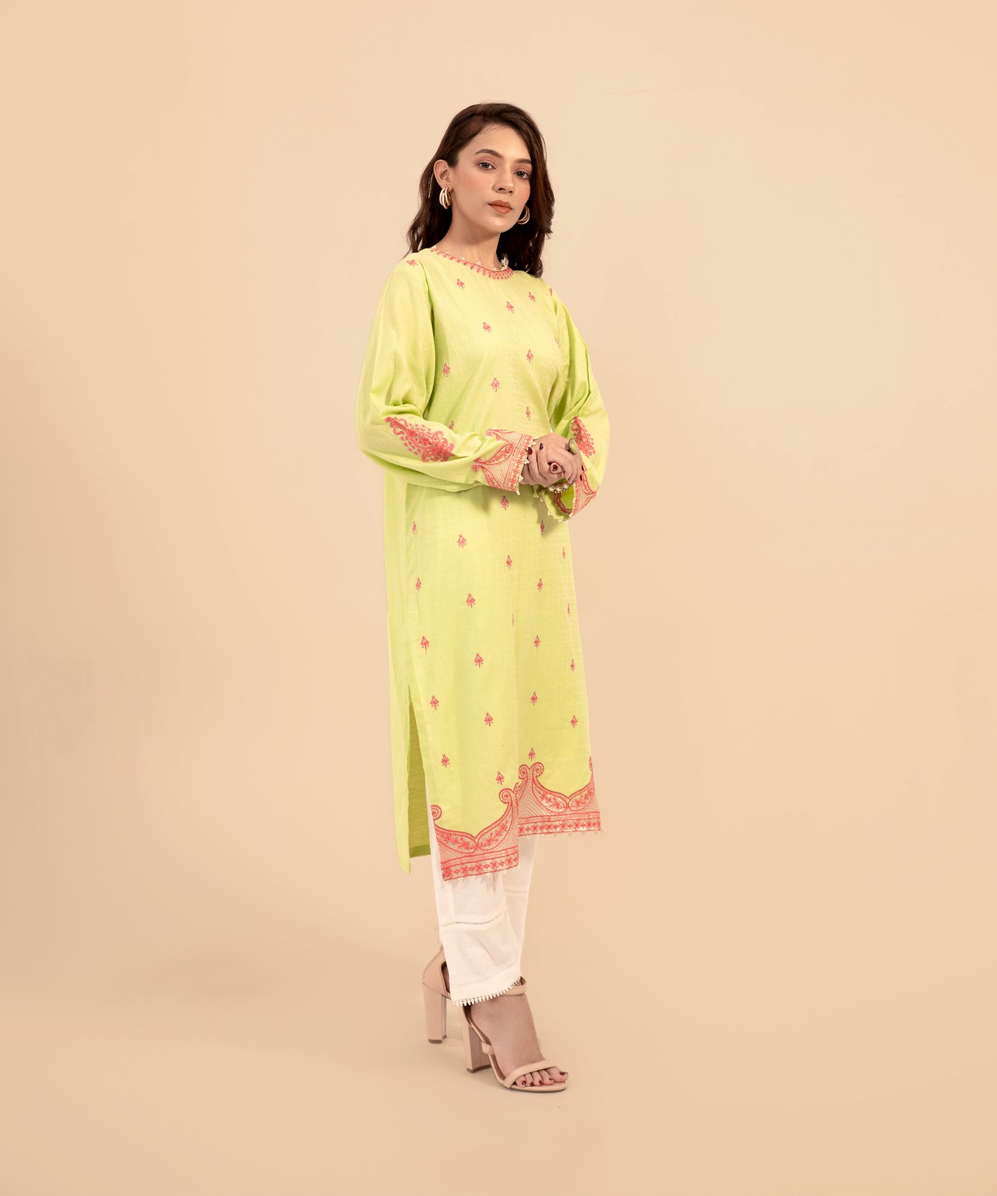 Women Solid Embroidered Shirt - LDS899
