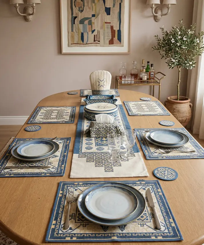 Ethnic Kitchen Accessories 8 Chair Set - DTS8S1 - Navy Blue