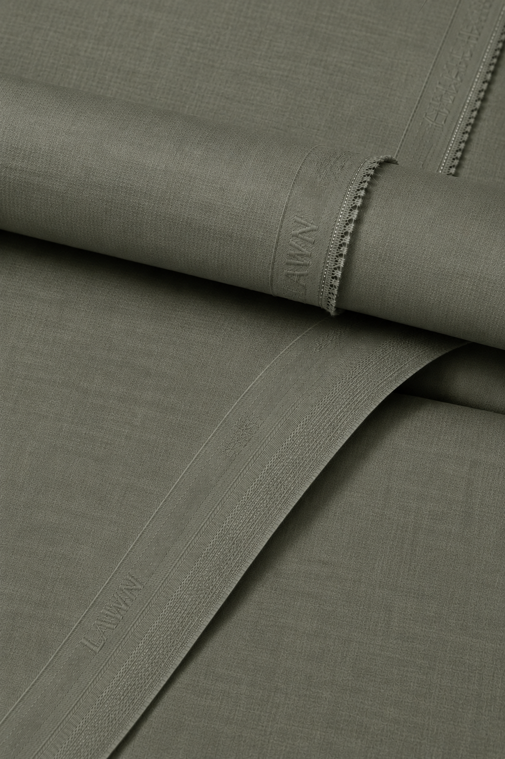 MUGHAL E AZAM | LAWN - OLIVE GREY