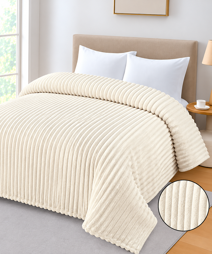 Fleece Blanket - WHITE - FBBLST