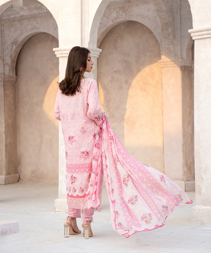 Women Printed Embroidered 3 Piece Suit - QUN616