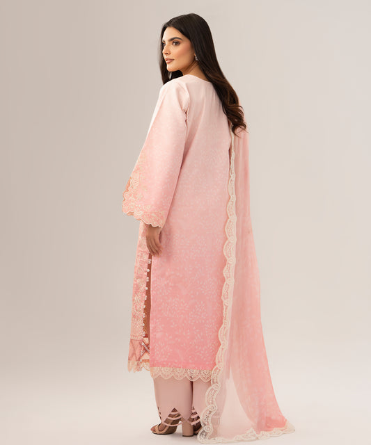 Women Printed Embroidered 3 Piece Suit - QUN073