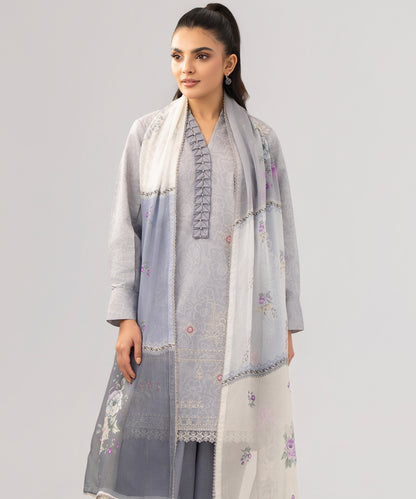 Women Printed Embroidered 3 Piece Suit - QUN080