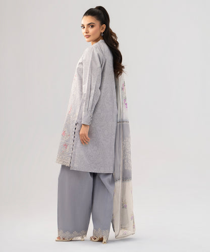Women Printed Embroidered 3 Piece Suit - QUN080