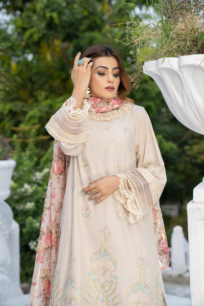 Women 4 Piece Embroidered Suit -QUN23S
