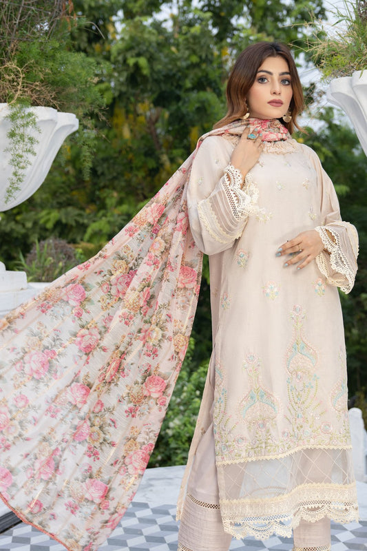 Women Embroidered 4 Piece Suit - QUN23S