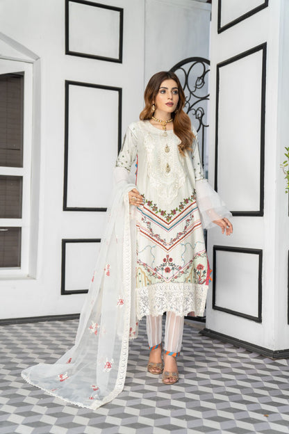 Women 4 Piece Embroidered Suit -QUN07S