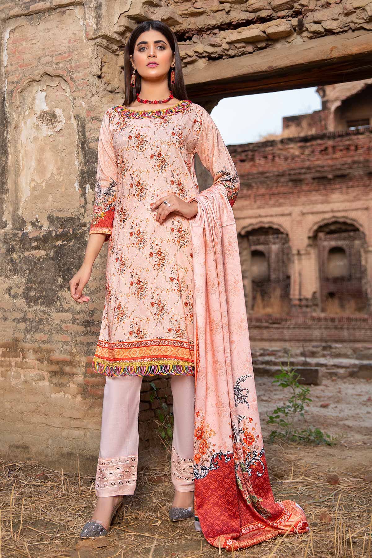 Women Printed 4 Piece Suit - RBDP06