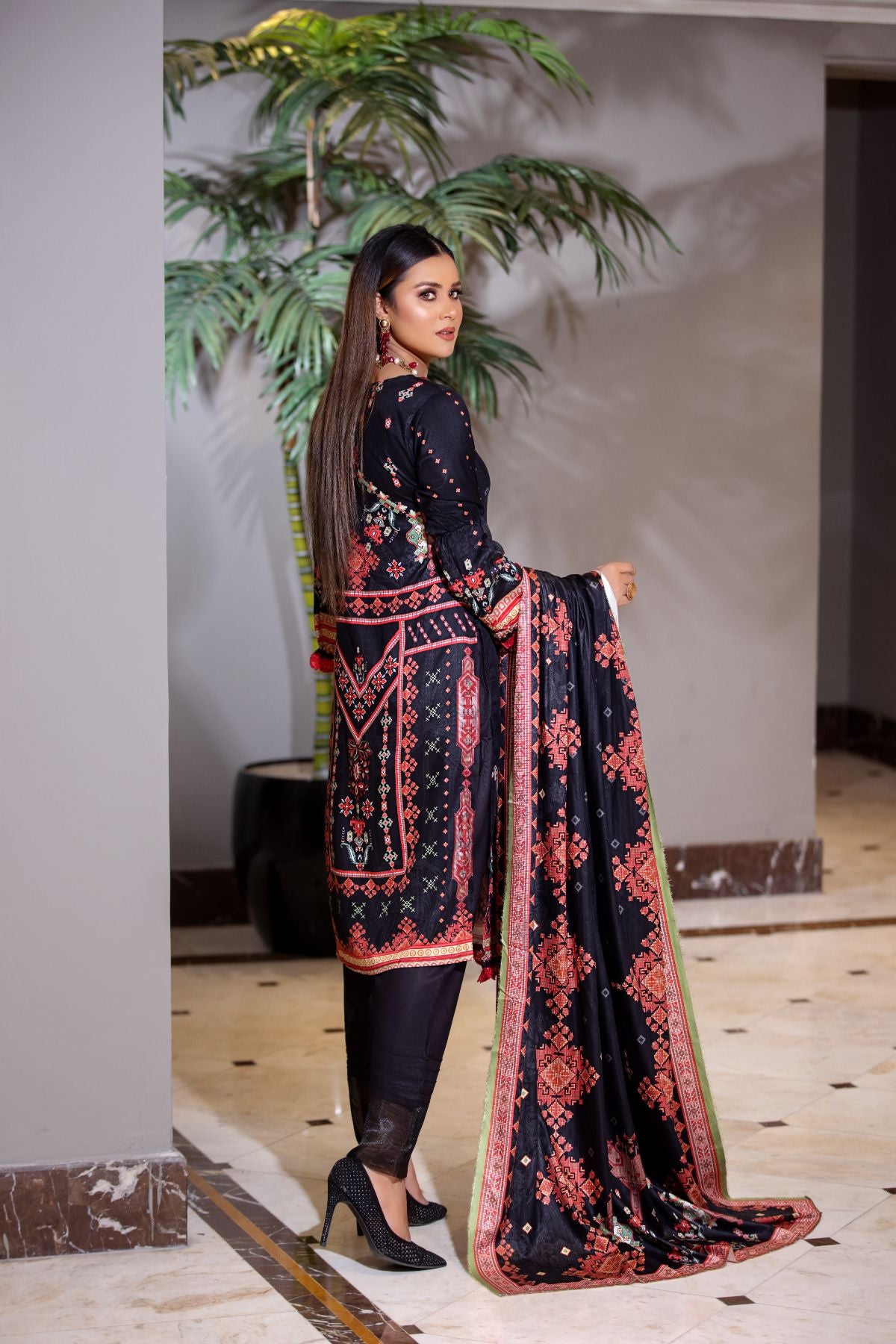 Women 4 Piece Printed Suit -RD4136