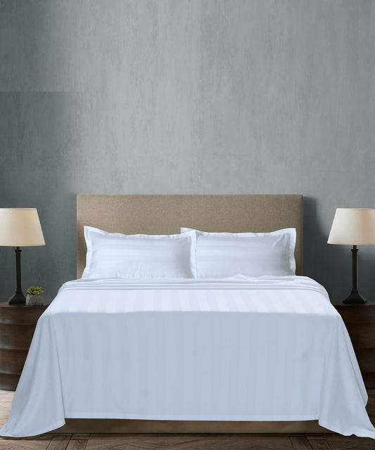 Stripe Satin Bedsheet Set 25 - (Hotel Collection)