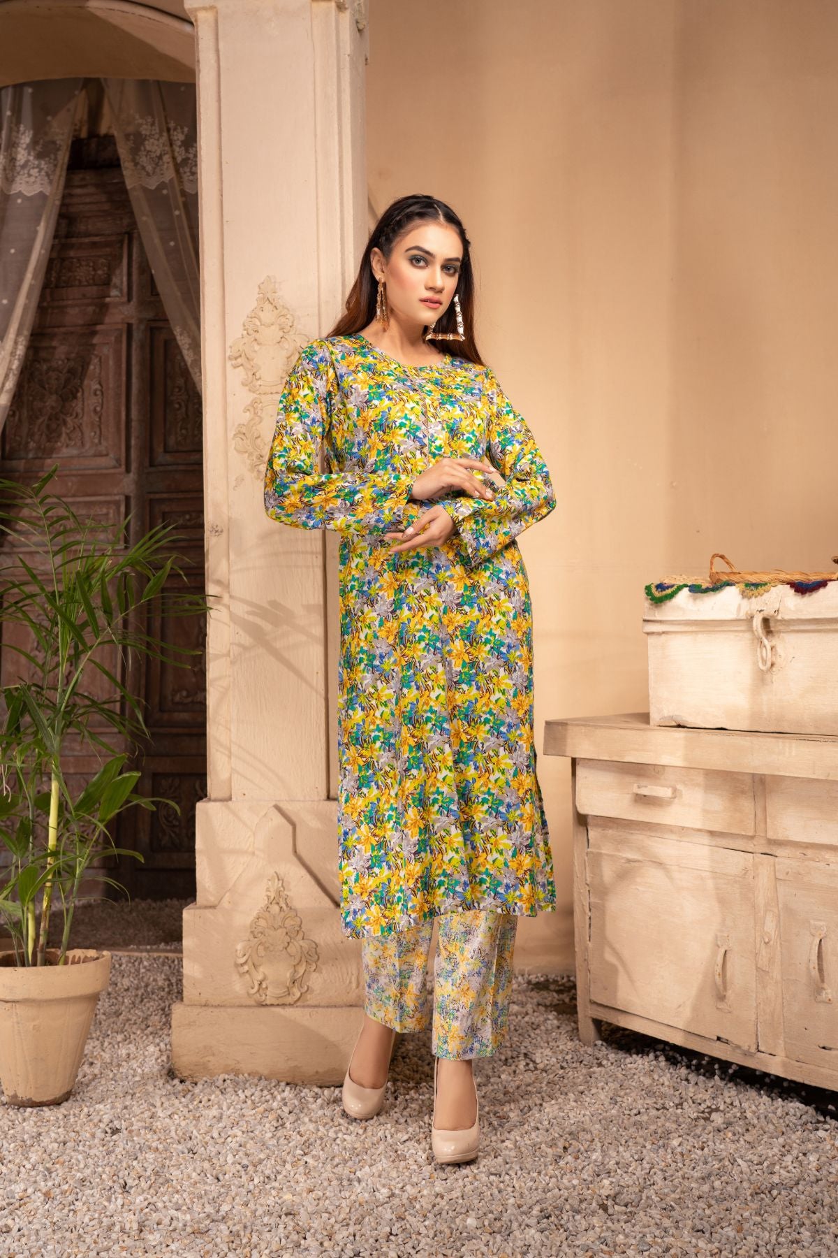 Women 2 Piece Printed Suit - SC1193